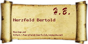 Herzfeld Bertold névjegykártya